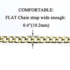 HAHIYO Purse Chain Strap 7.9 inches Light Gold for Shoulder Cross Body Sling Purse Handbag Clutch Replacement Comfortable Flat 0.4' Wide Enough 2.4mm Extra Thick Metal 1 Pack - size: Light Gold 7.9 inches