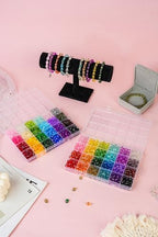 REVKI 1200pcs Glass Beads Bracelet Making Kit, 48 Colors Crystal Beads for Jewelry Making,Strange Shaped Glass Beads for Bracelets and DIY Crafts(Oval and Bamboo) - color: Style 2