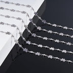 KYUNHOO Stainless Steel Beaded Chains Bulk on Roll 13 Feet Embossed Butterfly Necklace Bracelelt Jewelry Making Chain with Lobster Clasps Jump Rings - color: Butterfly Steel