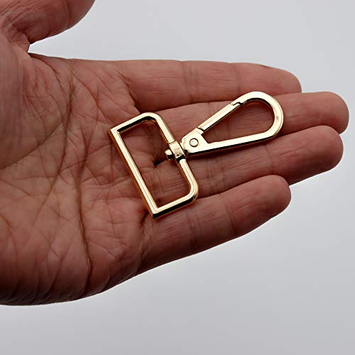 JWBIZ 12 Pcs D Ring Swivel Lobster Claw Clasp, Push Gate Snap Hooks Trigger Clips(Gold, 1 1/4 inch) - color: Gold, size: 1 1/4 inch