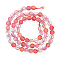 uxcell Matte Crystal Glass Beads 6mm Synthetic Frosted Shining Semi-Precious Round Loose Beads Synthetic Moonstone for Jewelry Making DIY Bracelet, Red - color: Red, size: 6mm