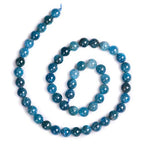 Natural Gemstone Loose Beads Smooth Round Approxi 15 inch DIY Bracelet Necklace for Jewelry Making (6mm, Blue Apatite) - color: Blue Apatite, size: 6mm