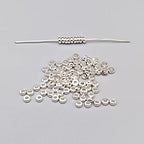 INSPIRELLE 100pcs Heishi Beads 4mm Long-Lasting Disc Brass Rondelle Spacer Beads Silver Plated Flat Round Shape Jewelry Metal Spacers for Bracelet Necklace Jewelry Making - color: Silver, size: 4mm