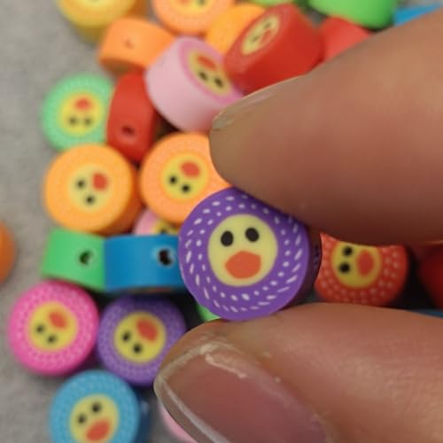 100pcs Duck Polymer Clay Spacer Beads for Women Jewelry Making DIY Bracelet Necklace Hair Clip Accessories (Duck) - color: Duck