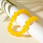 Chunky Acrylic Resin Beaded Necklace for Women Colorful Large Round Choker Adjustable Stack Acrylic Beads Necklace Resin Summer Party Jewelry - style: Yellow