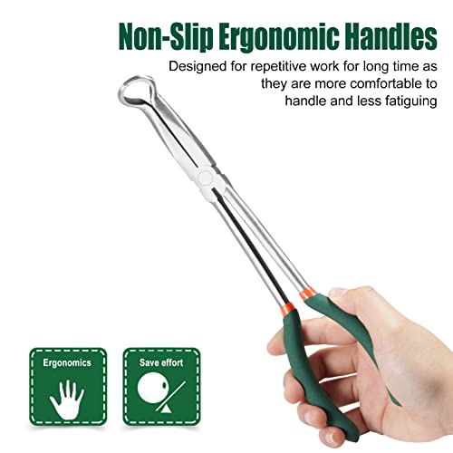 SPEEDWOX Long Reach Hose Grip Pliers 11 Inches Circle Plier Serrated Jaws Ring Nose Pliers High Leverage Reduce Efforts Non-slip Handle - style: Hose Grip Pliers