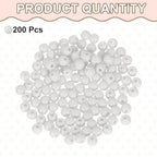 HARFINGTON 200pcs White Acrylic Round Beads 6mm Dia 1.9mm Hole Plastic Resin Smooth Balls Loose Bead for Jewelry Making Bracelets Necklace Earrings DIY - color: White, size: 6mm