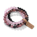 3 PCS Healing Crystal Bracelets for Women 8mm Natural Stone Beaded Stretch Bracelet Amethyst Jewelry Gifts - color: 03 8mm pink
