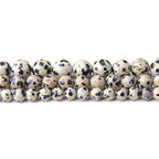 Natural Stone 6mm Dalmatian Smooth Round Loose Beads Energy Gemstone DIY for Jewelry Making Bracelet Necklace 1 Strand 15" - color: Dalmatian, size: 6mm