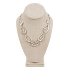 MOOCA 2 Pcs Linen Covered Wood Jewelry Display Necklace Chain Jewelry Bust Display Holder Stand, Necklaces Mannequin, 6 3/8 W x 4 1/4 D x 10 H in, Tan Linen - color: 6) Tan Linen, 2 pieces