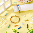 100 pcs Acrylic Tube Beads for Bracelets Curved Chunky Bamboo Tube Beads Two Tone Bangle Acrylic Bead for Jewelry Making Earring Crafts - color: Mixed Color-4