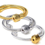 RUBYCA 5pcs 7.1" Gold Color Clasp European Snake Chain Charm Bracelet fit Charm Beads DIY - color: Gold, size: 18 CM