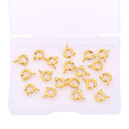 BEADIA 18K Gold Plated Spring Clasps Non Tarnish 7mm 20pcs for Jewelry Making Findings - color: Spring Clasps Gold, size: 7mm