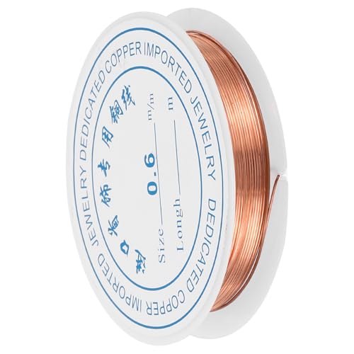 MECCANIXITY 22 Gauge Copper Wire for Jewelry Making, 1 Roll Craft Tarnish Resistant Beading Wire for Jewelry Making Supplies DIY (Red Bronze)-15ft - color: Red Bronze, size: 22 Gauge x 15ft