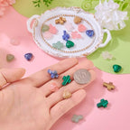 Beadthoven 24Pcs 12 Styles Heart Cross Stone Beads Colorful Natural Gemstone Crosses Crystal Bead Charm Easter Mini Small Easter Crucifix Loose Bead for Jewelry Making Crafts Bracelet Necklace Earring - color: Heart & Cross