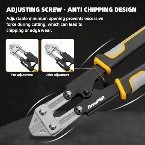 GRENPRO Wire Cutters Heavy Duty 8 Inch, Mini Bolt Cutter & Small Wire Cable Cutters, Wire Clippers for Crafting, Wire Cutter Pliers with Soft Anti-Slip Handle - style: 8" Bolt Cutter