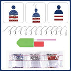 BEUNITONE Diamond Art Earring Making Kit for Adults, American Style Patterns DIY Jewellery Supplies with 12 Designs, Crystal Beads and Ear Hooks for Handmade Craft Gift - style: America