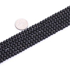 GEM-Inside Black Frost Spacer Agate Gemstone Loose Beads Natural Energy Power Beads for Jewelry Making 4mm Round 15" - color: Black Agate, size: 4mm