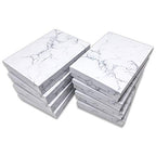 TheDisplayGuys - 100-Pack #75 Cotton Filled Cardboard Paper Jewelry Boxes Gift Case - Marble White (7.1" x 5.2" x 1.3") - for Shipping or Storage - size: 1 Count (Pack of 100), style: 7.1" x 5.2" x 1.3" (#75)