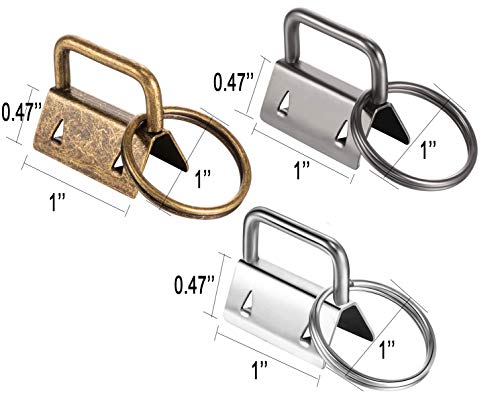 Qovydx 40PCS Key Fob Hardware Set, 39PCS 1 Inch Keychain Hardware with 1PCS Key Fob Pliers for Wristlet Keychain and Lanyard Making Supplies - color: Key Fob Hardware With Pliers