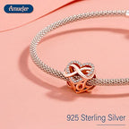 Love Family Friendship Graduation Mothers Nurses Day S925 Bead Pendant Charms for Pandora Bracelets Necklaces, Gifts Women, for Anniversary Birthday Valentines Day Christmas, Silver Gold - style: Infinity Heart Sparkle Charm