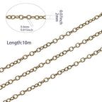SUNNYCLUE DIY 33 Feet Antique Bronze Curb Cable Chain Link Necklace 1.5x2mm Links with 30 Brass Lobster Claw Clasps and 100 Brass Jump Rings Antique Bronze Jewelry Making Chain for Bracelet Necklace - color: Antique Bronze 2mm