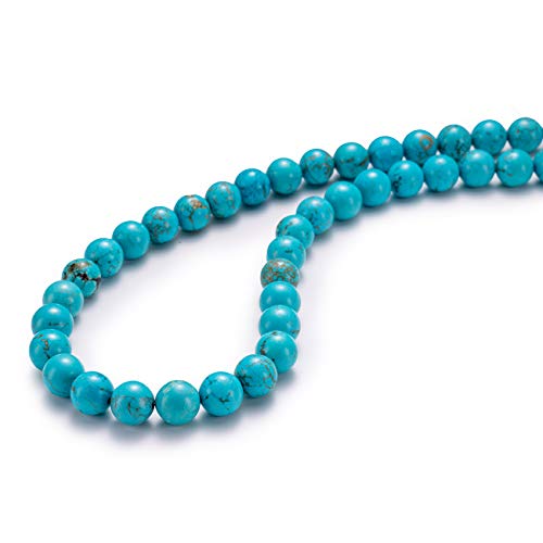 BEADIA Natural Blue Turquoise Stone Round Loose Semi Gemstone Beads for Jewelry Making 6MM 61PCS - color: Blue Turquoise, size: 6mm