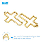 PATIKIL Alloy Open Back Bezel Pendants, Cross Shape Hollow Resin Pendant Frame for DIY Crafts Earrings Necklace Bracelet Making - color: Gold Tone