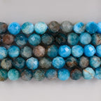 Angelstones Natural Gemstone Small Beaded Stretch Bracelet, 4mm Faceted Round Beads, Crystal Healing Bracelet for Women - color: Blue Apatite