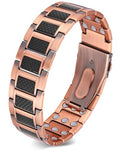 Feraco Copper Bracelet for Men 3X Strength,Magnetic Therapy Bracelet Copper Jewelry with Powerful 3800 Gauss Magnets - style: Black Matrix