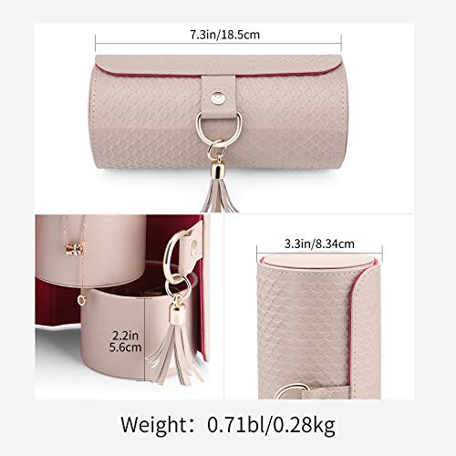 VLANDO Viaggio Mothers Day Gifts Her - Small Jewelry Case Box - Travel Essential Accessories for Women, Travelers, Couples, Mom, Friends, Bridesmaid - color: A. Grey&Red