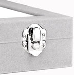 Velvet Jewelry Box 24 Grid Jewelry Earrings Display Organiser Box Ring Tray Holder Earrings Storage Case for Girls Women Wife Mom (Gray) - color: Gray