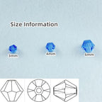 200pcs Bicone Crystal Beads 6mm Crystal Glass Faceted Beads for Necklace Bracelet Earrings DIY Jewelry Crafts Making Supplies(Light Blue) - color: Light Blue, size: 6mm