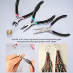 3 Pcs Jewelry Making Tools Pliers Kit, Includes Needle Nose/Round Nose Pliers/Diagonal, Wire Cutters for Jewelry Making Wire Wrapping Beading Crafts Matte Handle - style: 3pcs - Black