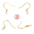 Earring Hooks - 120 PCS/60 Pairs Gold plated copper Hypoallergenic Ear Wires Fish Hooks for Jewelry Making, Jewelry Findings Parts with 120 PCS Rubber Earring Backs Stopper for DIY Earrings - color: Regular 18K Gold 2