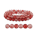DandS ltd Crackle Lampwork Glass Beads for Jewelry Making, Dark Pink, Vibrant DIY Bracelets, Necklaces, Earrings, Beading Supplies & Craft Kits for Handmade Jewelry, 80pcs 0.39 inch (10mm), #J233-10 - color: Dark Pink