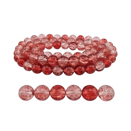 DandS ltd Crackle Lampwork Glass Beads for Jewelry Making, Dark Pink, Vibrant DIY Bracelets, Necklaces, Earrings, Beading Supplies & Craft Kits for Handmade Jewelry, 80pcs 0.39 inch (10mm), #J233-10 - color: Dark Pink