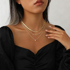 Coshilta Layered Gold Necklaces for Women, 14K Plated Gold Sterling Silver Plated Dainty Pendant Necklace Set with Cubic Zirconia,Stackable Chain Choker,Trendy Personalized Jewelry Gift Non Tarnish - style: C-N0492-CZ