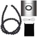 Stone Beads, 60pcs Matte Black Onyx, 6mm Round Loose Beads for Jewelry Making, Bracelets, with Bag, String & Card - color: Matte Black Onyx, size: 6mm