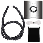 Stone Beads, 60pcs Matte Black Onyx, 6mm Round Loose Beads for Jewelry Making, Bracelets, with Bag, String & Card - color: Matte Black Onyx, size: 6mm