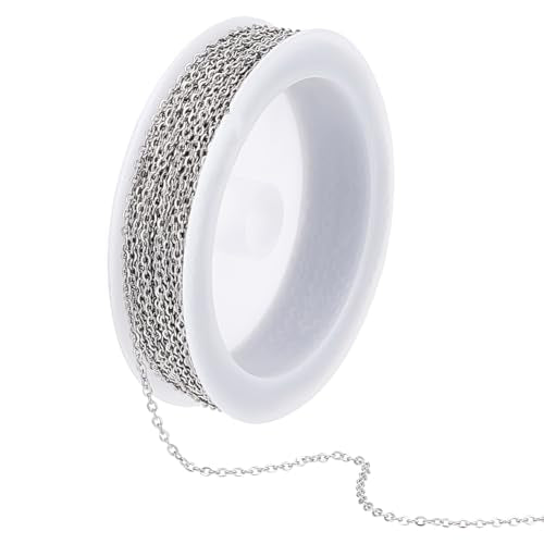 UNICRAFTALE 10m 1.5mm Wide Necklace Chains for Jewelry Making Stainless Steel Cable Chains Soldered Necklace Chain Coreana Chains Metal Necklace Bracelet Chains for Women Men DIY Jewelry Making - color: Metal Color