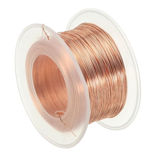 PATIKIL 439.63 Feet Solid Bare Copper Wire,26 Gauge 99.96% Pure Copper Wire 0.4mm Soft Beading Wire Metal Plant Stem Ties for Jewelry Craft (134m) - size: 0.4mm x 439.63ft