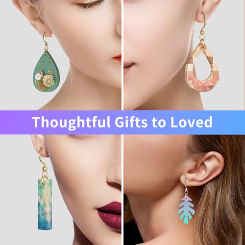 RESIN GO Epoxy Resin Earring Molds, 328 PCs UV Resin Jewelry Molds Kit with Holes, Variety Shapes Keychain Pendant Necklace Bundle Complete Set Clearance, Silicone Molds for Teen Female