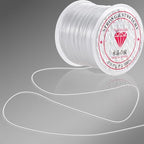 0.8mm Elastic String, Strong Stretchy Bracelet String for Jewelry Making, 100 Meters Clear Crystal Rubber Bead Cord for Necklaces, Bracelet, Beading (1pcs)