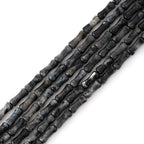 5x12mm Natural Black Labradorite Stone Bamboo Shape Gem Healing Energy Loose Spacer Beads for DIY Necklace Bracelet Earring - color: Black Labradorite