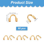 PH PandaHall 60pcs 18K Gold Wire Guardian, Golden U-Shape Cable Protector 304 Stainless Steel Wire Guard Loops Thread Protector for Earring Bracelet Necklace Pendants Jewelry Crafts Making, Hole 0.8mm