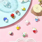 DanLingJewelry 10Pcs Colorful Ice Cream Bumpy Lampwork Glass Beads 3D Imitation Cupcake Sweet Food Beads for Jewelry Making Bracelets