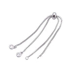 DanLingJewelry 10pcs Adjustable Slider Bracelet Slider Extender Chains with Rhinestones Charms Ends for Jewelry Making DIY 8 Inches(220mm) P - color: StyleⅢ-10 pcs-Platinum