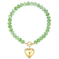 GZQ Chunky Gold Heart Necklace for Women, Resin Beaded Chain with Puff Heart Adjustable Clasp, Perfect for Daily Wear Party Date Streetwear Outfits Fashion Jewelry Gift - color: Grass Green