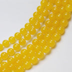 MJDCB Natural Yellow Jade Round Loose Beads for Jewelry Making DIY Bracelet Necklace (6mm) - color: Yellow Jade, size: 6mm